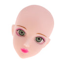 Soft Plastic Female Doll Head Sculpt with Green Eyes for 1/6 BJD Doll Parts Accessory