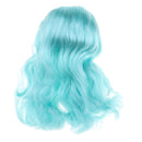 1/6 Scale BJD Head Sculpt with Green Long Curly Wig Doll Replacement Body Part
