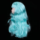 1/6 Scale BJD Head Sculpt with Green Long Curly Wig Doll Replacement Body Part