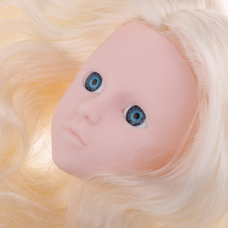 1/4 Female Bjd Doll Head Sculpt W. Blue Eyes Ball-Jointed Doll Body Parts