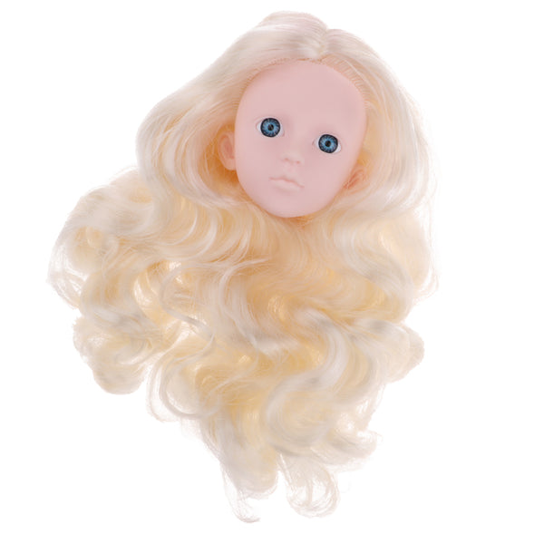 1/4 Female Bjd Doll Head Sculpt W. Blue Eyes Ball-Jointed Doll Body Parts