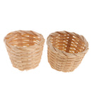 2pcs 1/12 Dollhouse Miniature Classic Bamboo Basket Model Kids DIY Pretend Play Toy