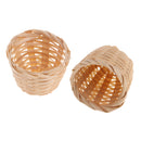 2pcs 1/12 Dollhouse Miniature Classic Bamboo Basket Model Kids DIY Pretend Play Toy