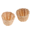 2pcs 1/12 Dollhouse Miniature Classic Bamboo Basket Model Kids DIY Pretend Play Toy