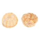 2pcs 1/12 Dollhouse Miniature Fruits and Vegetables Bamboo Baskets Home Ornament Supply