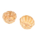 2pcs 1/12 Dollhouse Miniature Fruits and Vegetables Bamboo Baskets Home Ornament Supply