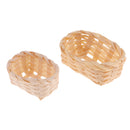 2pcs 1/12 Dollhouse Miniature Fruits and Vegetables Bamboo Baskets Home Ornament Supply