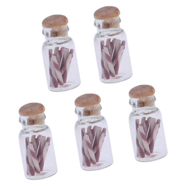 1/12 Scale Dollhouse Miniature Glass Candy Bottle With Wooden Piston