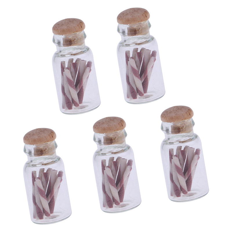 1/12 Scale Dollhouse Miniature Glass Candy Bottle With Wooden Piston