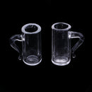 2Pcs 1/12 Miniature Plastic Beer Mugs Cup Dollhouse Tableware Decoration