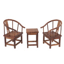 Dollhouse Solid Wenge Miniature Furniture Wooden Tea Table W. Armchair Set