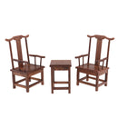 Dollhouse Solid Wenge Miniature Furniture Wooden Tea Table Armchair Set