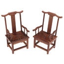Dollhouse Solid Wenge Miniature Furniture Wooden Tea Table Armchair Set