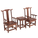 Dollhouse Solid Wenge Miniature Furniture Wooden Tea Table Armchair Set