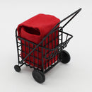 Dollhouse Miniature Metal Shopping Cart with Red Bag Kids Pretend Play Toy