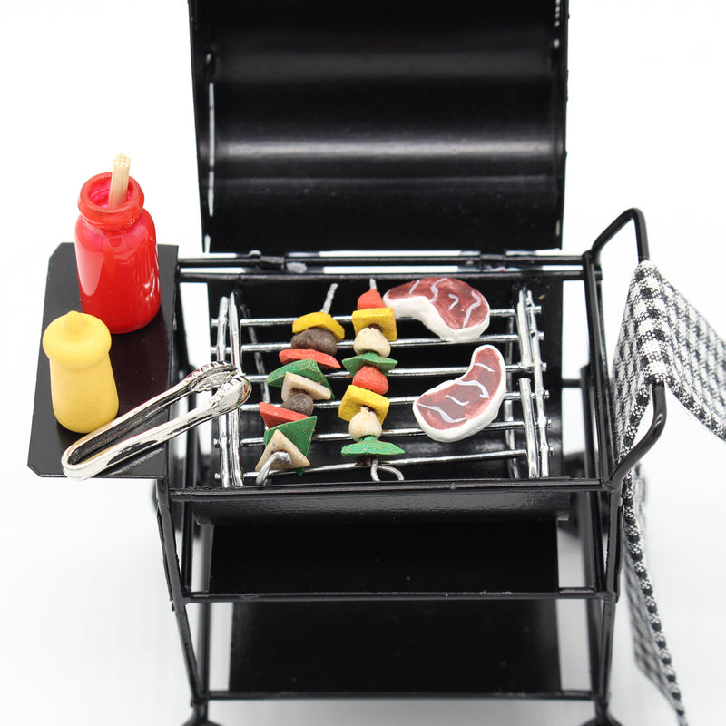 1/12 Dollhouse Furniture Miniatures Oven with Foods Kitchenware Decoration