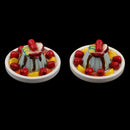 2 Pieces 1/12 Dollhouse Miniature Kitchen Decor Food Set Clay Friut Plate