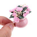 2pcs 1:12 Dollhouse Miniature Kids DIY Accs Potted Carnation Clay Greenery Plant Handcraft