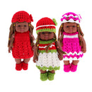 Cute Simulation Vinyl Baby Doll African Girl Newborn Doll Wearing Knitted Clothing