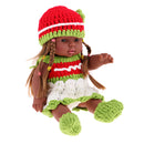 Cute Simulation Vinyl Baby Doll African Girl Newborn Doll Wearing Knitted Clothing