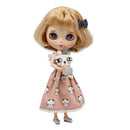 Fashion Skirt with Kitty Pattern & Headwear Accessory for 1/6 Blythe Dolls Pink