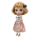 Fashion Skirt with Kitty Pattern & Headwear Accessory for 1/6 Blythe Dolls Pink