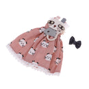 Fashion Skirt with Kitty Pattern & Headwear Accessory for 1/6 Blythe Dolls Pink