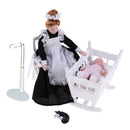 1/12 Dollhouse Miniature Baby Room Furniture Kit Cradle Baby-Sister Figures