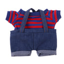 Adorable Two-piece Outfits Denim Overalls And T-Shirt For Mini BJD MSD Dolls