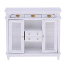 1/12 Dollhouse Miniature Furniture Wooden 4 Pane Drawer Sideboard Cabinet