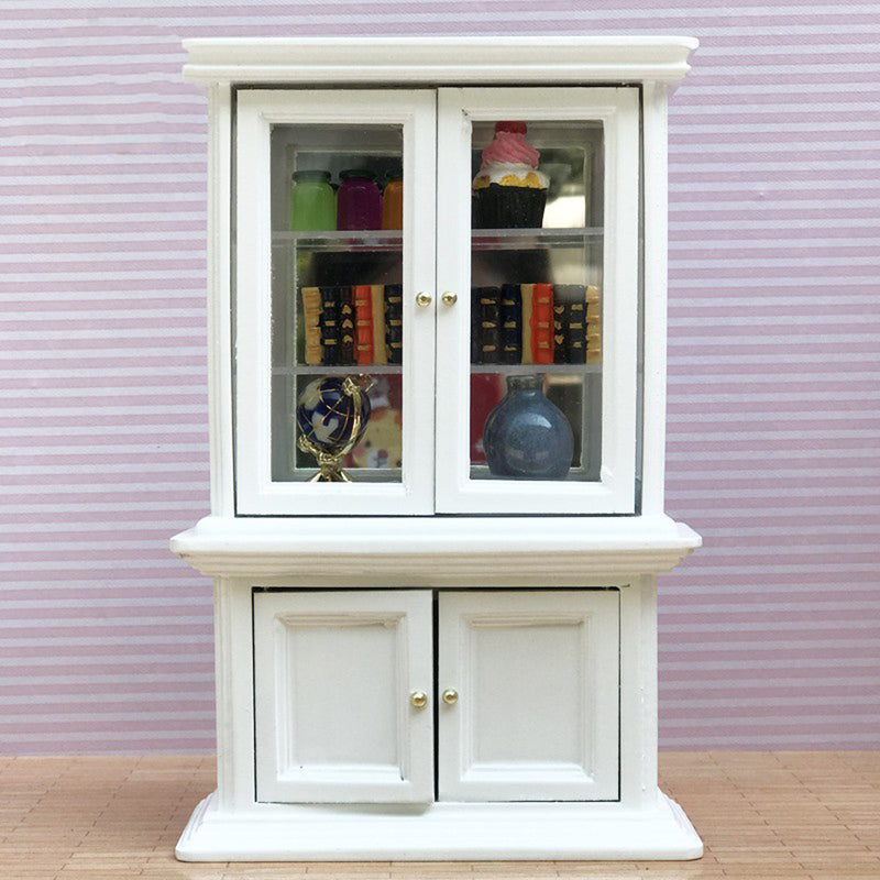 1/12 Dollhouse Miniature Furniture Wooden Display Cabinet Bookcase Decor