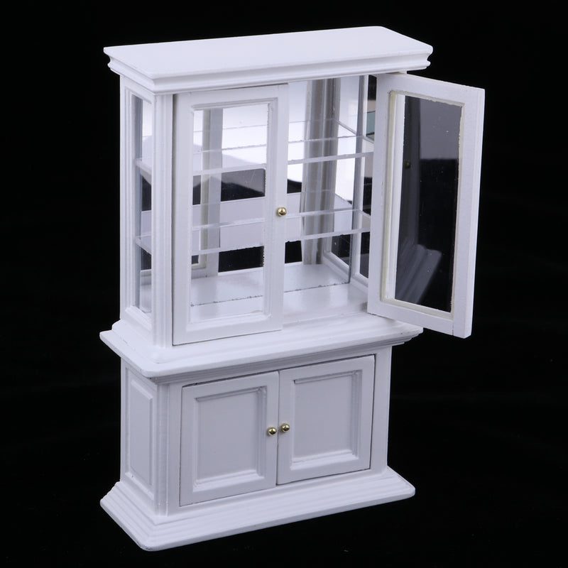 1/12 Dollhouse Miniature Furniture Wooden Display Cabinet Bookcase Decor