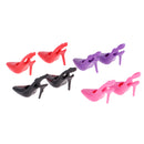 4 Pair 1/6 Scale Miniature High Heel Shoes Furniture for Dolls House Room Woman Figures Accessory Decor