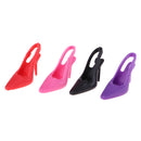 4 Pair 1/6 Scale Miniature High Heel Shoes Furniture for Dolls House Room Woman Figures Accessory Decor