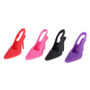 4 Pair 1/6 Scale Miniature High Heel Shoes Furniture for Dolls House Room Woman Figures Accessory Decor