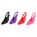 4 Pair 1/6 Scale Miniature High Heel Shoes Furniture for Dolls House Room Woman Figures Accessory Decor