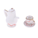 15 Pieces 1/12 Dollhouse Miniature Porcelain China Tea Sets Flowers Print