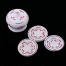 15 Pieces 1/12 Dollhouse Miniature Porcelain China Tea Sets Flowers Print