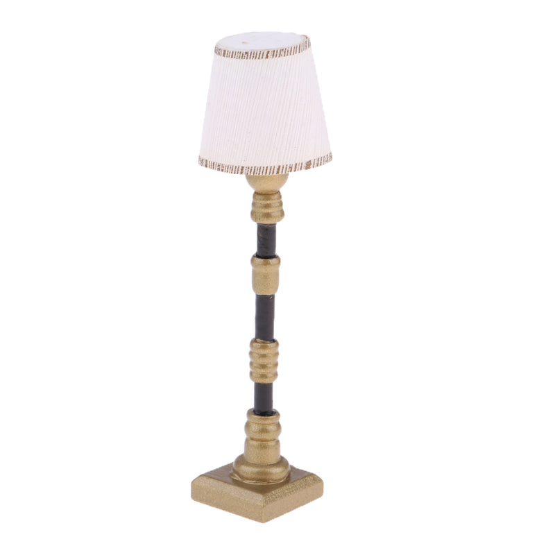 1/12 Dollhouse Miniature Furniture White Lampshade Floor Lamp Light Model