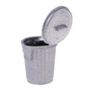 Miniatures Furniture Alloy Trash Can for 1:12 Dollhouse Scenes Accessories Silver