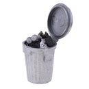 Miniatures Furniture Alloy Trash Can for 1:12 Dollhouse Scenes Accessories Silver
