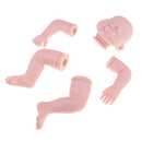 20inch Unpainted Reborn Kits Sleeping Baby Doll with Soft Silicone Head 3/4 Arms Full Legs Kids Gift Adult Collections
