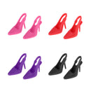 1/6 Scale Miniature Black High Heel Shoes Furniture for Dolls House Room Woman Figures Accessory Decor