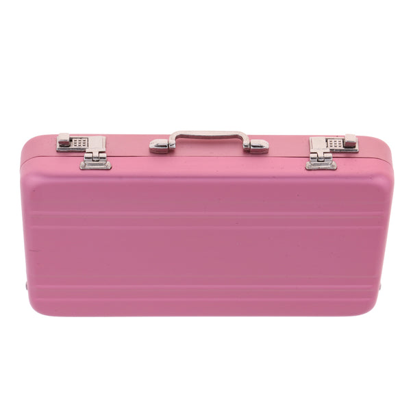 1/12 Dollhouse Miniature Travel Metal Code Suitcase Briefcase Home Decoration Pink