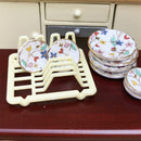 2pcs Miniature Dish Rack Tableware for 1/12 Dolls House Kitchen Life Scenes Decoration