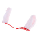 1 Pair Plush Cute Rabbit Ears Doll Hair Clip Party Accs for 1/6 Blythe Dolls White