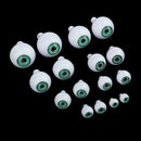 8 Pairs Oval Hollow Plastic Eyes Green Eyeball For Dolls DIY Halloween Props