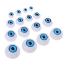16 Pieces Plastic Half Round Eyes Blue Eyeballs For Doll Bear Toy Making