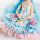 30cm Polyarticular Turnable Anime Dolls Girl Doll Model With Blue Long Straight Hair