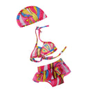 Multicolor Swimsuit Swimwear Bikini with Hat for 18inch American Girl Doll Accessory